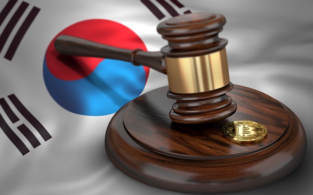Bitcoin,And,Judge,Gavel,Laying,On,Flag,Of,South,Korea.