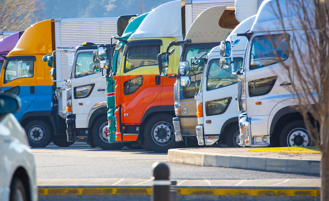 Parking,Of,Colorful,Truck,In,Japan.