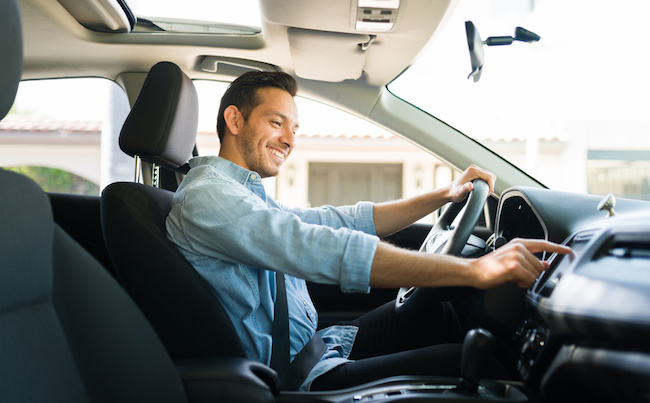 Handsome,Man,In,His,30s,Sitting,In,The,Driver’s,Seat