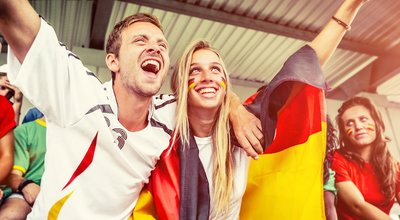 German Couple Supporting the Team, Soccer Championship