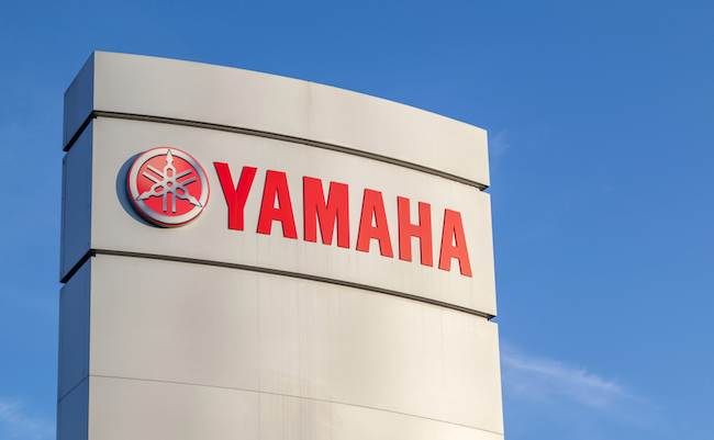 Toronto, Canada - June 1, 2018: Close up of Yamaha Motor Canada sign at their head office in Toronto. Yamaha Motor Company Limited is a Japanese manufacturer of motorcycles, marine products.