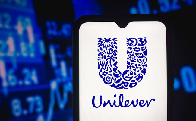 April 29, 2021, Brazil. In this photo illustration the Unilever logo seen displayed on a smartphone screen