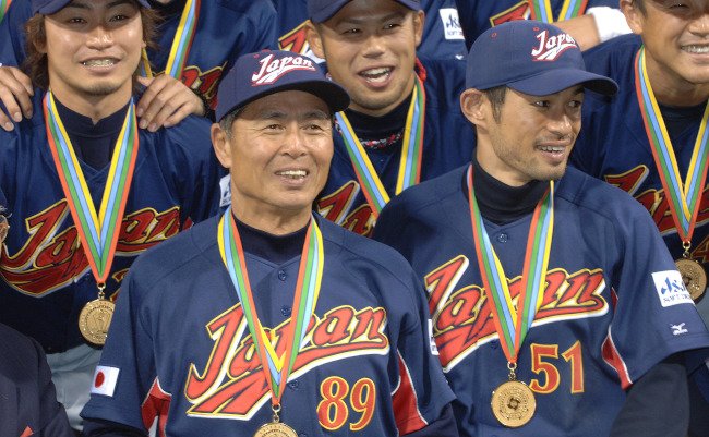 Team,Japan,Poses,For,Pictures,During,Celebrations,Following,Their,Victory