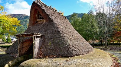 Restored pit dwelling house in the Jomon period at Hyogo