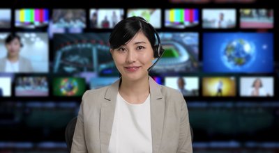 Asian,Announcer,Appearing,On,News,Program.