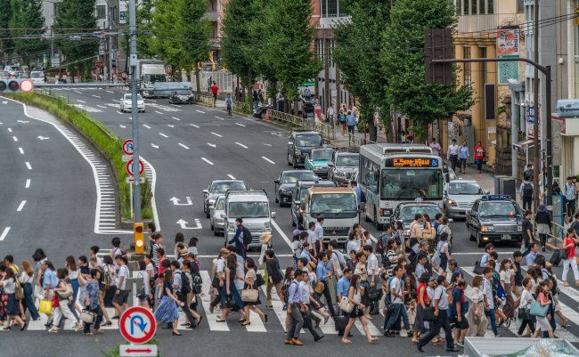 Tokyo,-,August,16,,2018,:,Rush,Hour,Crowd,Crossing