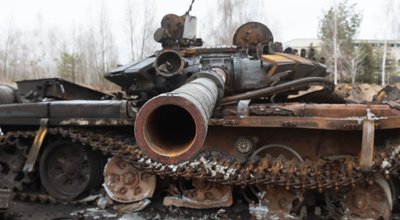 Hostomil,,Ukraine,-,Apr.,02,,2022:,Broken,Tanks,,Combat,Vehicles