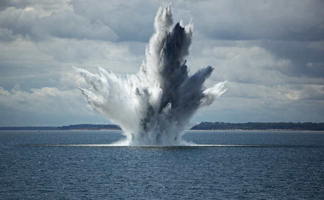 Huge,Water,Fountain,Caused,By,An,Below,Surface,Explosion,Of