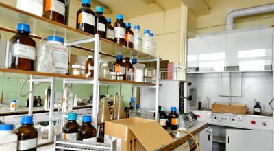 Photo,Of,An,Old,Laboratory,With,A,Lot,Of,Bottles