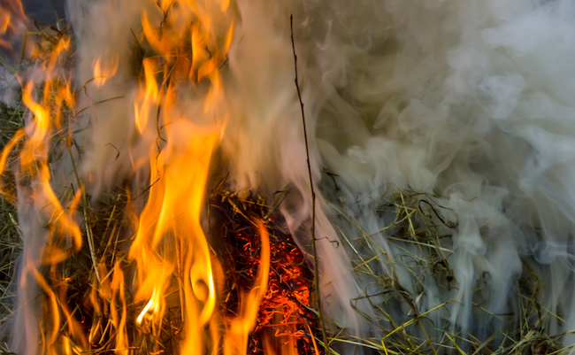 Celebration of Shrovetide - traditional russian holiday, burning of a scarecrow.
