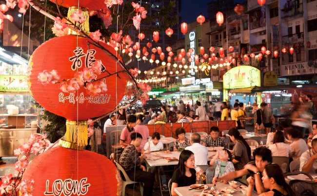 Kuala,Lumpur,,Malaysia,-,January,20:,Street,Restaurant,Jalan,Alor