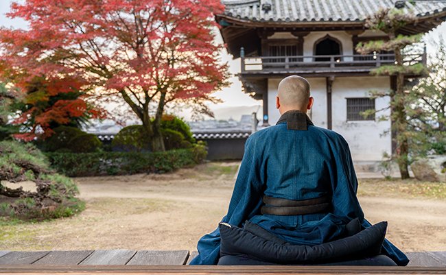 A,Japanese,Rinzai,Buddhist,Priest,Is,Zazen