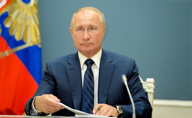 Russia's,President,Vladimir,Putin,Attends,A,Special,Video,Conference,Call