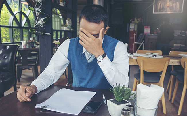 Businessman,Financial,Feeling,Tired,And,Depressed.,Frustrated,Young,Man,In