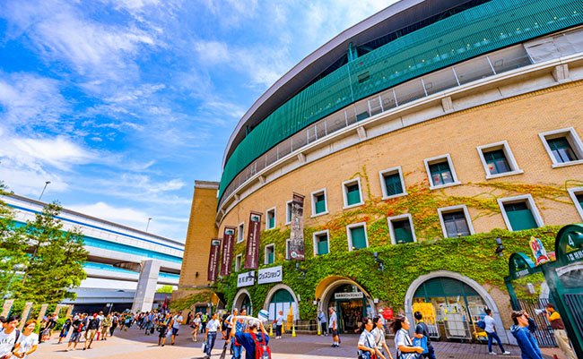 Hyogo, Japan - August 22,2019 - Hanshin Koshien Stadium is a baseball park located Nishinomiya, Hyogo Prefecture, Japan.opened on 1924.