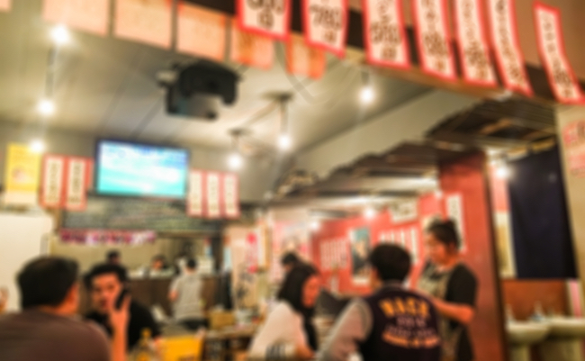Blurred Izakaya Japanese restaurant for background