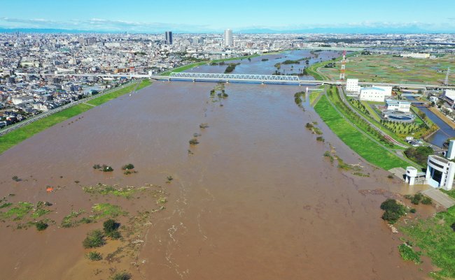 Aerial,View,Of,The,Flooded,Edogawa