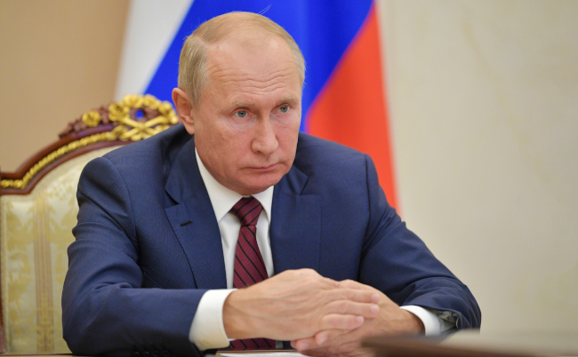 Meeting,Of,Russian,President,Vladimir,Putin.,Russian,Flag,In,The