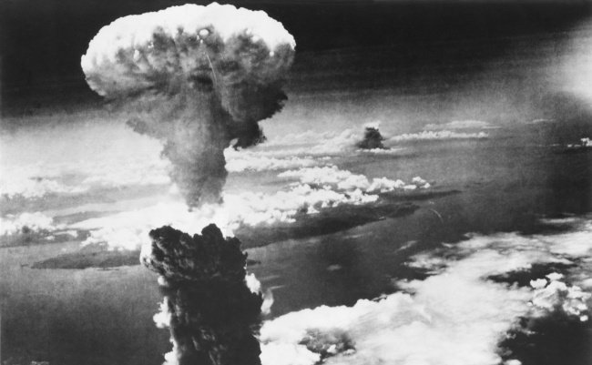 Mushroom,Cloud,Of,Atom,Bomb,Exploded,Over,Nagasaki,,Japan,,On