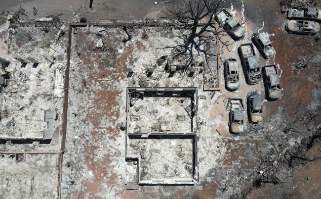 Burnt,Home,In,Lahaina,From,Brushfires