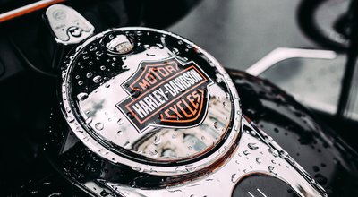 St. Petersburg, Russia - August 8, 2017:  Motorcycle Harley Davidson. Motorcycle tank.