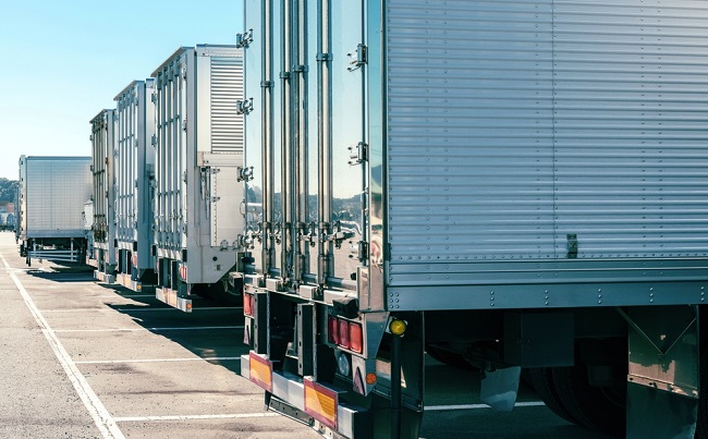 A,Truck,Trailer,Parked,In,The,Parking,Lot.