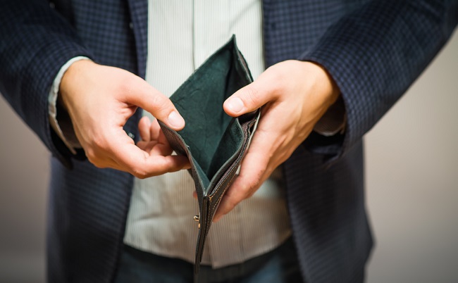 Bankruptcy,-,Business,Person,Holding,An,Empty,Wallet