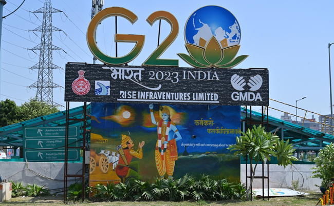 Decorations,Made,To,Welcome,Foreign,Guests,Arriving,At,The,G-20