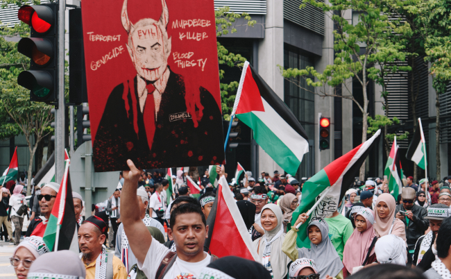Kuala,Lumpur,,Malaysia,-,October,28,2023:,Palestinian,Solidarity,Rally