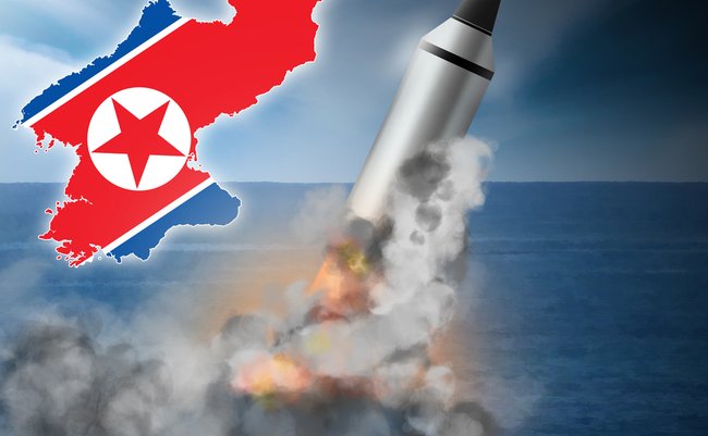 North,Korean,Icbm,Missile,Launch.,Original,Illustration.