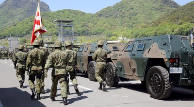 Kagawa,,Japan,-,April,23,2017:,Japanese,Soldier,Marching,Orders