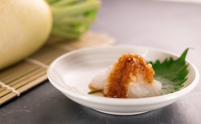Grated daikon radish for Japanese autumn food