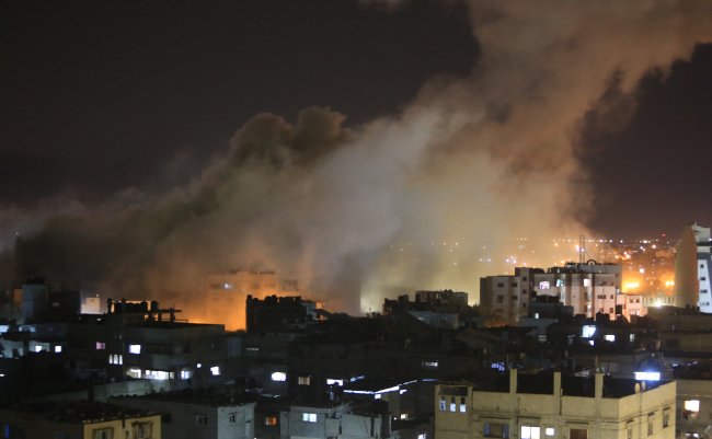 Smoke,Rises,After,Israeli,Air,Strikes,Of,The,City,Of