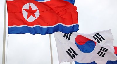 Waving,North,And,South,Korea,Flags