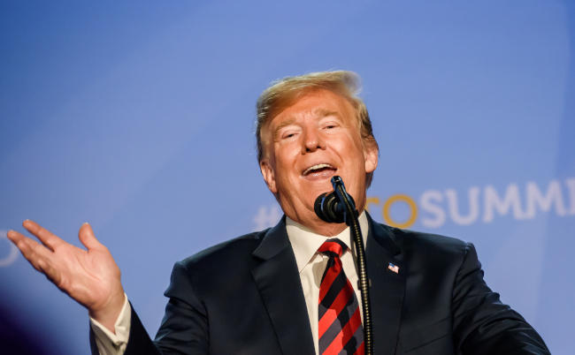 12.07.2018.,Brussels,,Belgium.,Press,Conference,Of,Donald,Trump,,President,Of