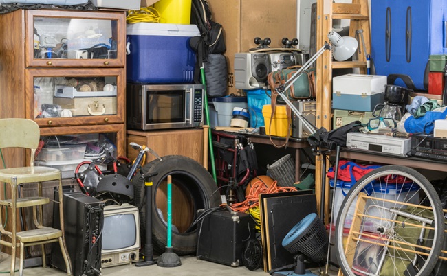Hoarder,Clutter,And,Household,Junk,Crowding,The,Corner,Of,A
