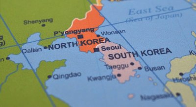 Macro,View,Of,A,Political,Map,Of,Korea