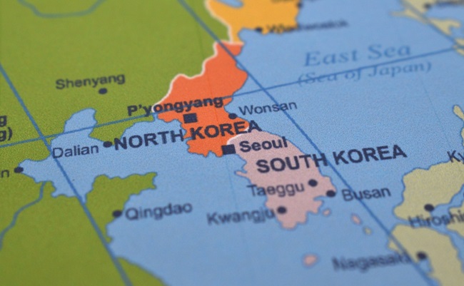Macro,View,Of,A,Political,Map,Of,Korea