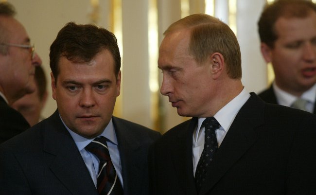 Bratislava,-,February,25:,Russian,President,Vladimir,Putin,,Right,,Speaks