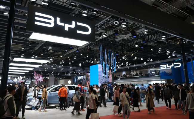 Shanghai,china-april,22nd,2023:,Byd,Auto,Booth,At,Shanghai,Auto,Show