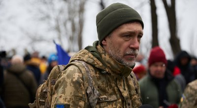 Portrait,Of,Ukrainian,Soldier,Talking,To,Press,On,The,Ceremony