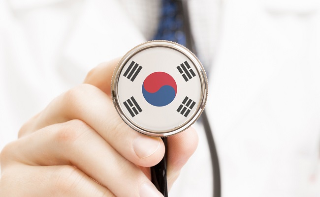 National,Flag,On,Stethoscope,Conceptual,Series,-,South,Korea