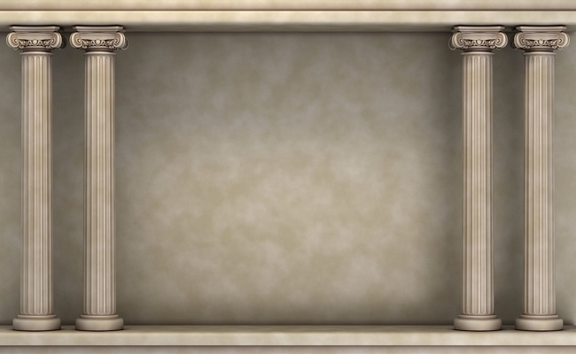 Double,Classic,Pillars,Arc.,3d,Rendering