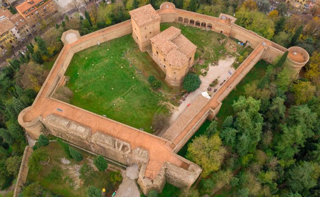 Afternoon,Aerial,Panorama,Of,Cesena,In,Emilia,Romagna,Italy,Near