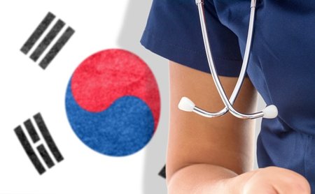 South,Korea,Flag,Female,Doctor,With,Stethoscope,,National,Healthcare,System