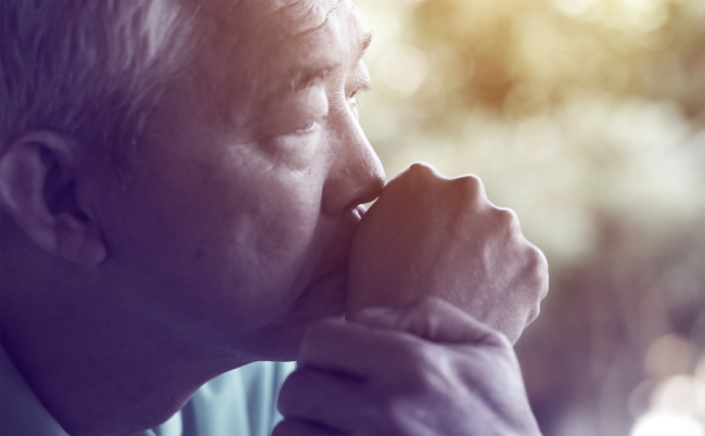 Asian,Senior,Man,Worry,Lost,Expression,Close,Up,Shot