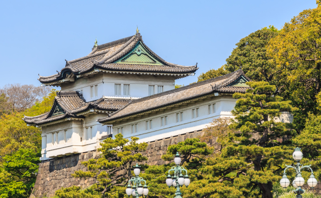Close,Up,View,Of,Tokyo,Imperial,Palace,,Tokyo,,Japan