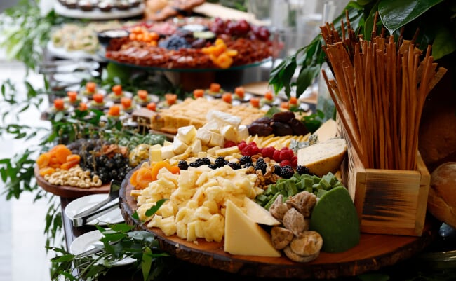 Mini,Snacks,On,A,White,Background.,Snacks,For,Public,Catering.