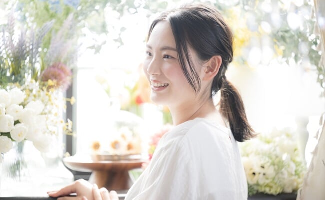 Young,Japanese,Women,Growing,Flowers.,Life,Surrounded,By,Flowers,And