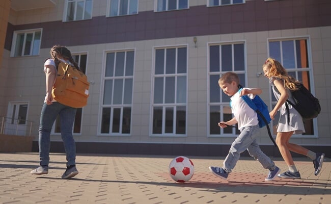 School,Children,Play,Football.,Sport,People,Education,And,Family,Concept.